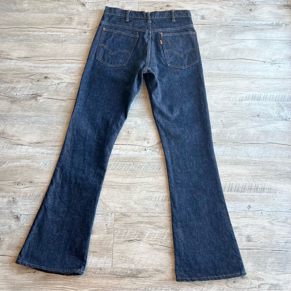 Rare Levi’s 1960’s Big E Orange Tab Bell Bottom Dark Denim Jeans